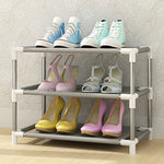 Simple Non-woven Cloth Fabric Dustproof Shoe Rack Folding Assembly Metal Shoe Rack Home Shoe Organizer Cabinet