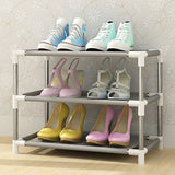 Simple Non-woven Cloth Fabric Dustproof Shoe Rack Folding Assembly Metal Shoe Rack Home Shoe Organizer Cabinet