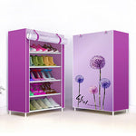 Simple Non-woven Cloth Fabric Dustproof Shoe Rack Folding Assembly Metal Shoe Rack Home Shoe Organizer Cabinet