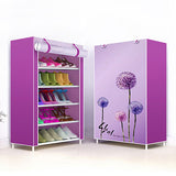 Simple Non-woven Cloth Fabric Dustproof Shoe Rack Folding Assembly Metal Shoe Rack Home Shoe Organizer Cabinet