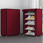 Simple Non-woven Cloth Fabric Dustproof Shoe Rack Folding Assembly Metal Shoe Rack Home Shoe Organizer Cabinet
