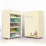 Simple Non-woven Cloth Fabric Dustproof Shoe Rack Folding Assembly Metal Shoe Rack Home Shoe Organizer Cabinet