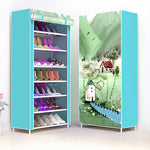 Simple Non-woven Cloth Fabric Dustproof Shoe Rack Folding Assembly Metal Shoe Rack Home Shoe Organizer Cabinet