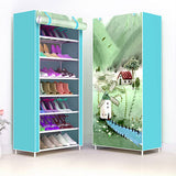 Simple Non-woven Cloth Fabric Dustproof Shoe Rack Folding Assembly Metal Shoe Rack Home Shoe Organizer Cabinet