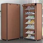 Simple Non-woven Cloth Fabric Dustproof Shoe Rack Folding Assembly Metal Shoe Rack Home Shoe Organizer Cabinet
