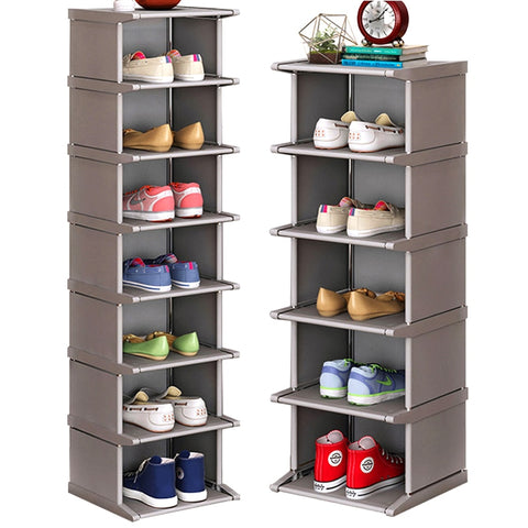 Multi-Layer Shoe Rack Vertical Dustproof Shoe Cabinet Assembled Shelf Furniture Home Standing Saving Space Shoes Organizer