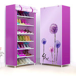 Multi-layer Non-woven Cloth Fabric Dustproof Shoe Cabinet Folding Portable DIY Assembly Metal Shoe Rack Home Shoes Storage Rack