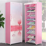 Multi-layer Non-woven Cloth Fabric Dustproof Shoe Cabinet Folding Portable DIY Assembly Metal Shoe Rack Home Shoes Storage Rack