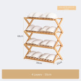 Foldable Shoe Rack 3/4/5/6 Layers Bamboo Shoe Cabinets Shelf Home Organizer Holder Shoes Storage Rack for Dormitory Doorway