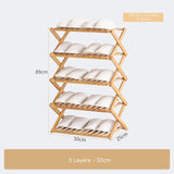 Foldable Shoe Rack 3/4/5/6 Layers Bamboo Shoe Cabinets Shelf Home Organizer Holder Shoes Storage Rack for Dormitory Doorway
