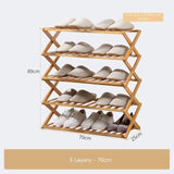 Foldable Shoe Rack 3/4/5/6 Layers Bamboo Shoe Cabinets Shelf Home Organizer Holder Shoes Storage Rack for Dormitory Doorway