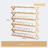 Foldable Shoe Rack 3/4/5/6 Layers Bamboo Shoe Cabinets Shelf Home Organizer Holder Shoes Storage Rack for Dormitory Doorway