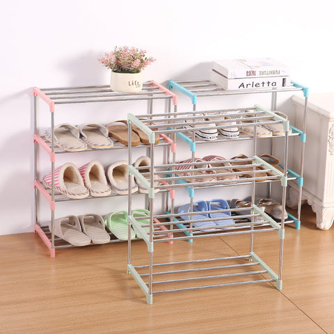 Simple Multi Layer Shoe Rack Stainless Steel Easy Assemble Storage Shoe Cabinet  Shoe Rack Hanger Home Organizer Accessories