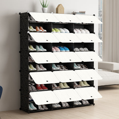 Fashoin Modular Shoe Cabinet Standing Dustproof Storage Closet Organizer Detachable Home Organizer Holder Shoe Rack with Door