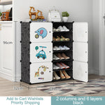 Plastic Assembled Shoe Cabinet Multilayer Dustproof Shoe Rack Large Capacity Shoes Storage